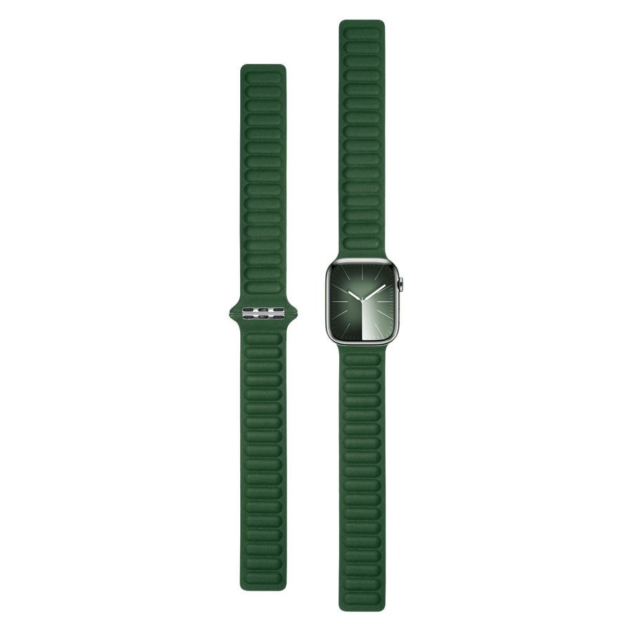 LPAW098 Lippa Apple Watch Magnetisk Læderrem 42 44 45 49, Mørkegrøn 2