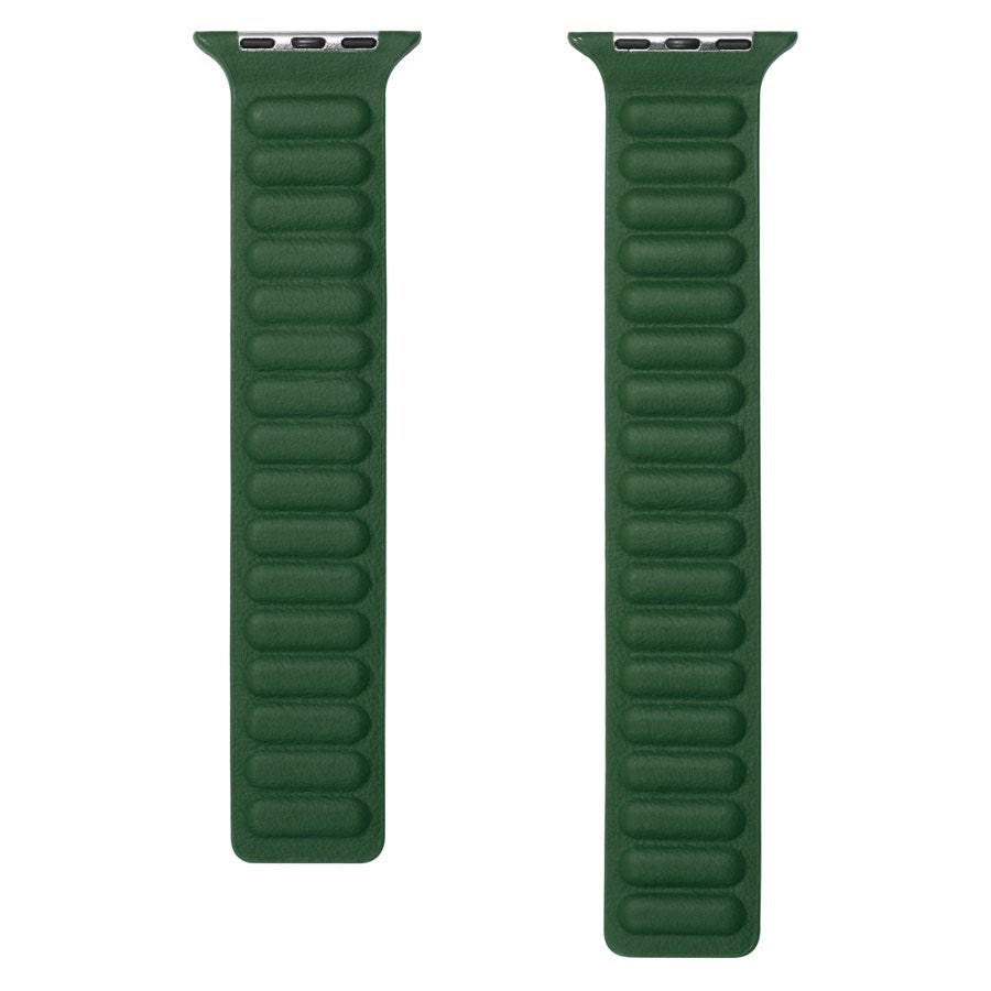 LPAW098 Lippa Apple Watch Magnetisk Læderrem 42 44 45 49, Mørkegrøn 3