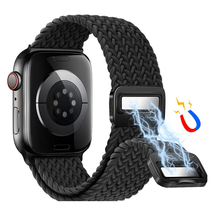 LPAW143 Lippa Apple Watch Nylon Strap Incl. Magnetic Lock 42 (Series1,2,3) 44 45 46 49Mm, Black 3