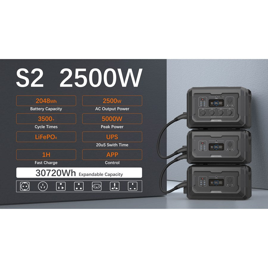 Lpps 2500W Lippa 2500W Power Station, 2048Wh, M. App Og Wifi 5