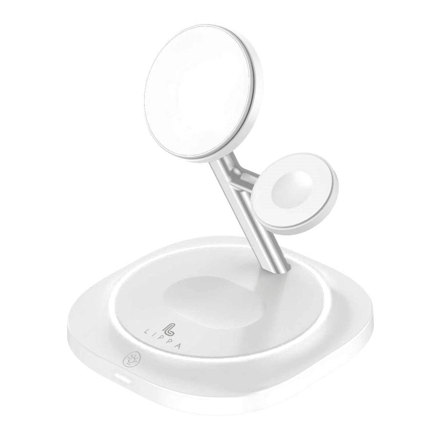 LPWCS02 Lippa 3 In 1 15W Wireless Charger Stand, White 1