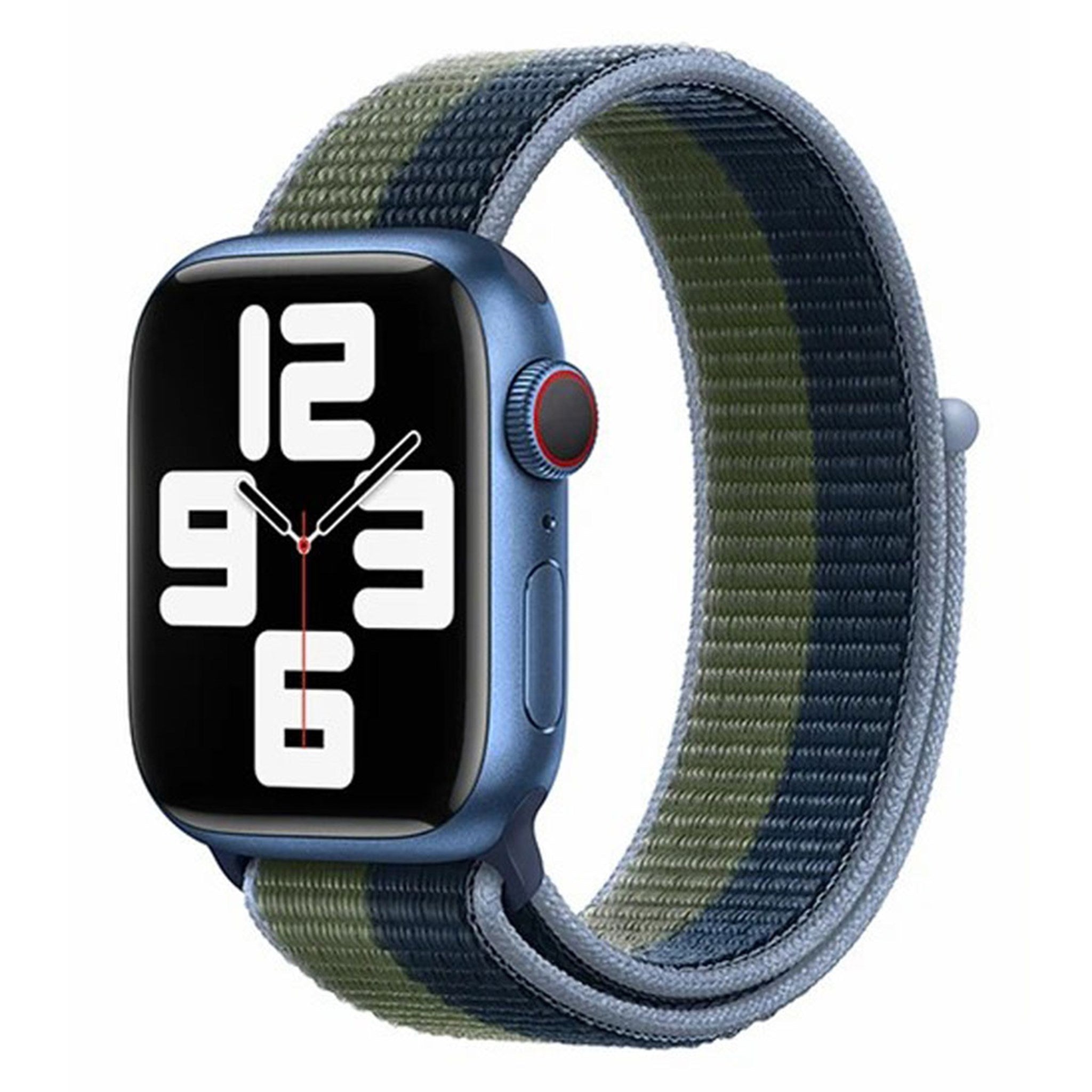 LPAW047 Lippa Apple Watch Nylonrem (42, 44, 45, 49), Grøn Blå 1