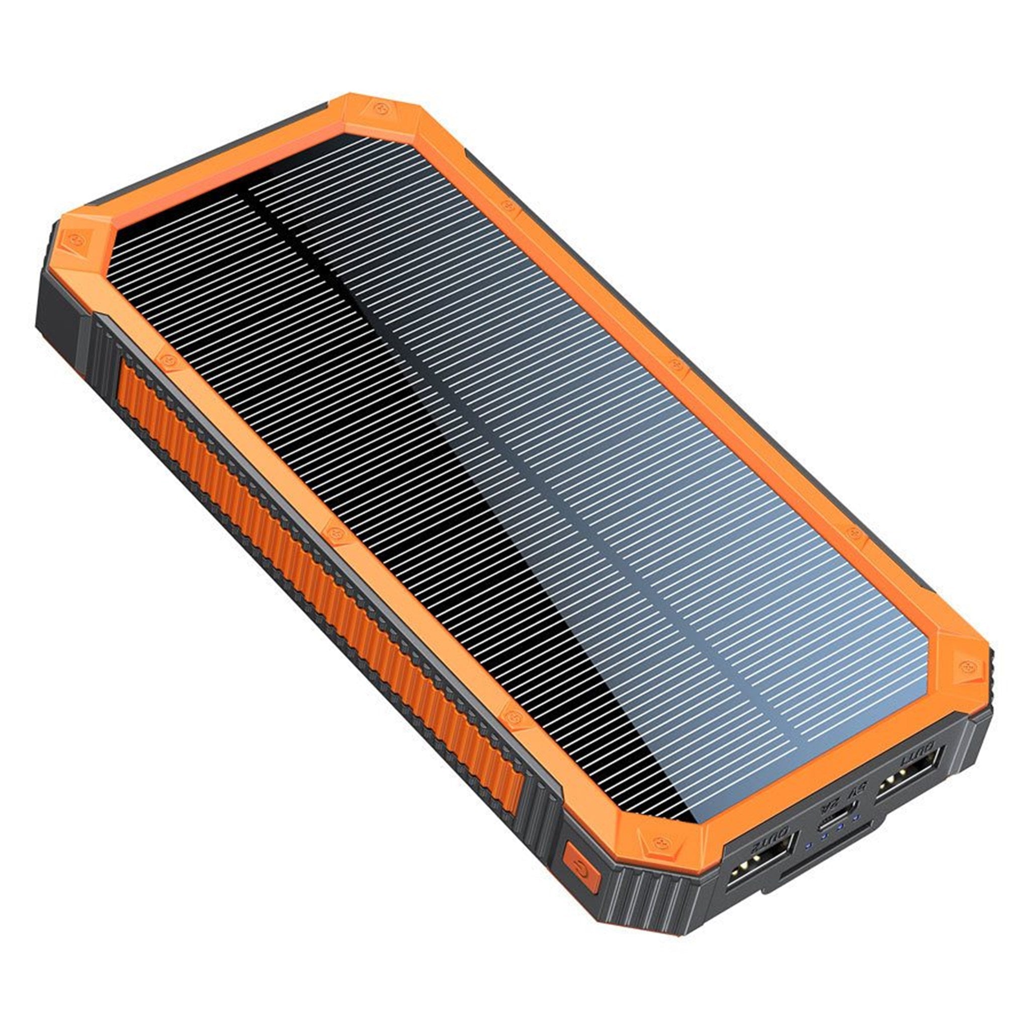 10,000 mAh Solar Powerbank, with 2 x USB-A Output - Lippa