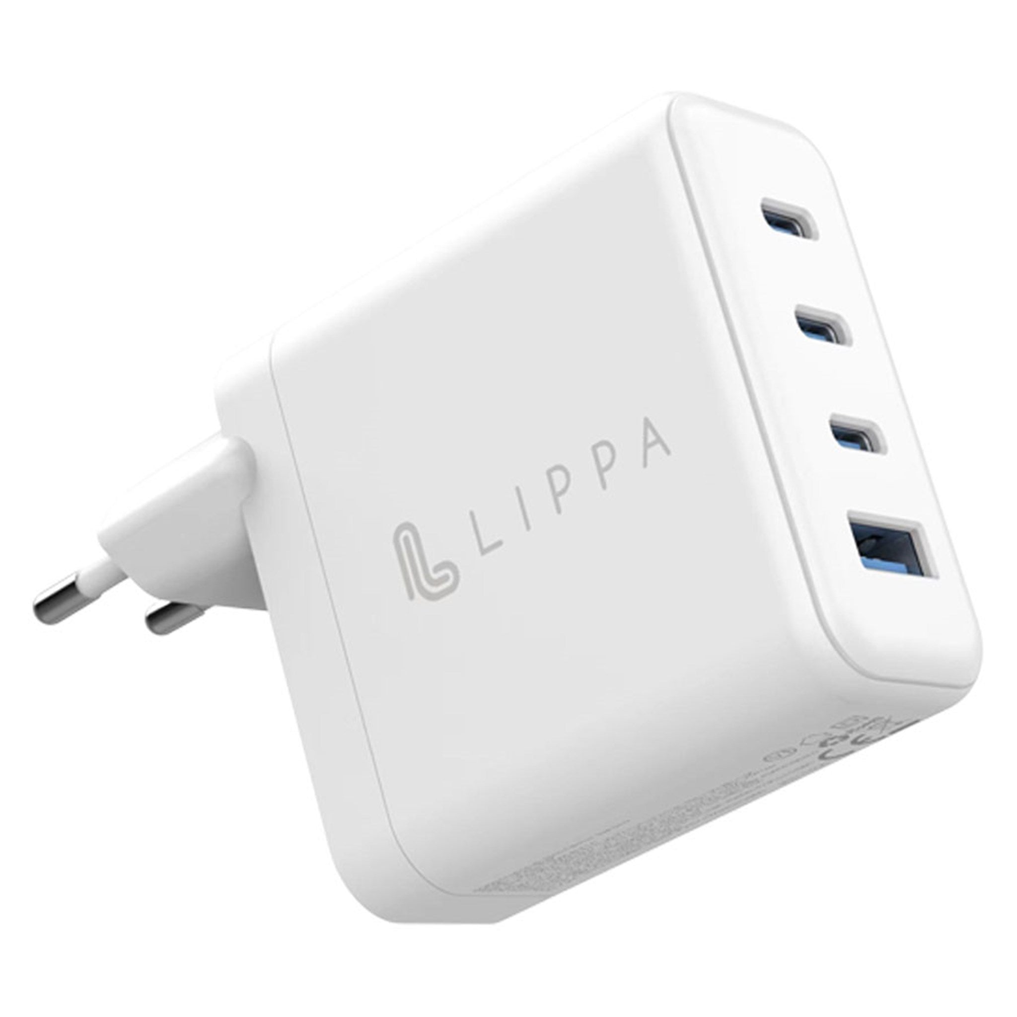 LPWC100W Lippa 100W 3 X USB C PD & USB A QC Gan Wall Charger, White 1 (1)