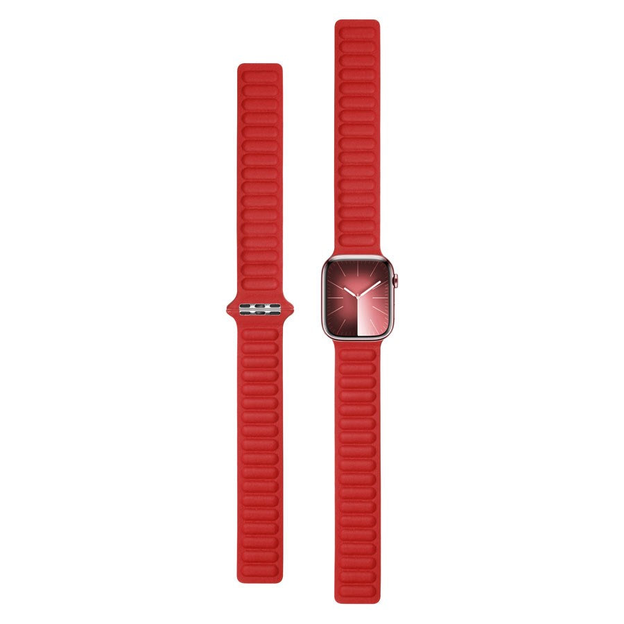 LPAW060 Lippa Apple Watch Magnetisk Læderrem 38 40 41, Rød 2