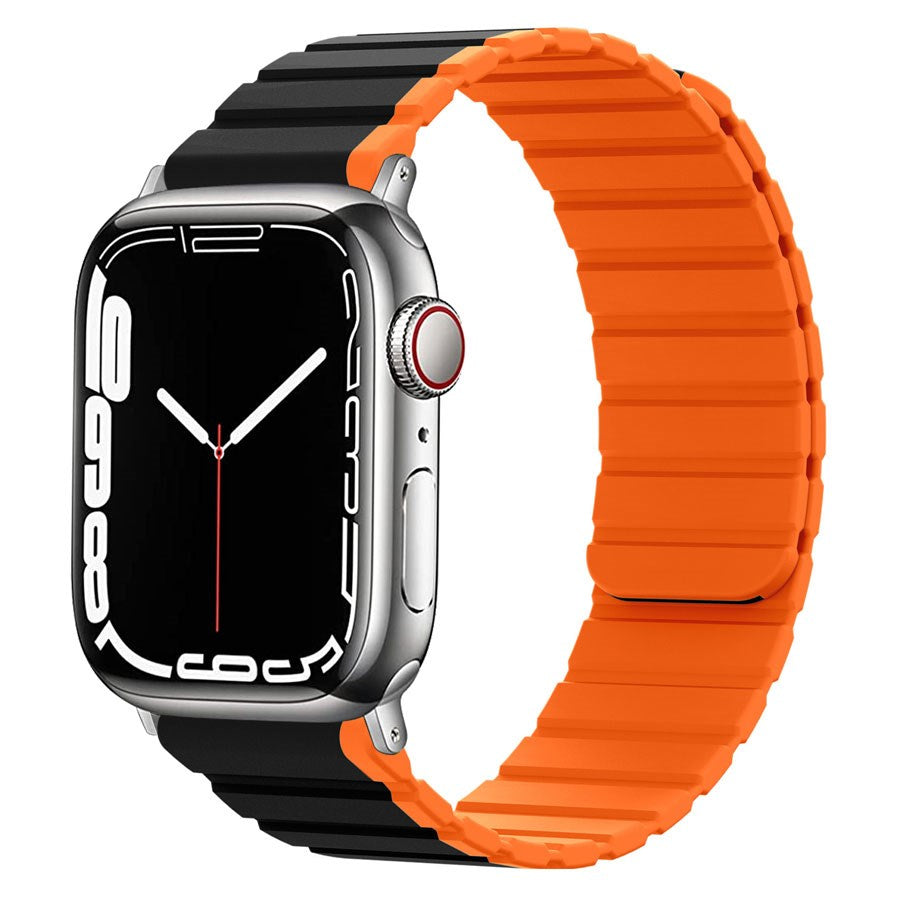 LPAW112 Lippa Apple Watch Magnetisk Silikonerem 42 44 45 49, Sort Orange 1