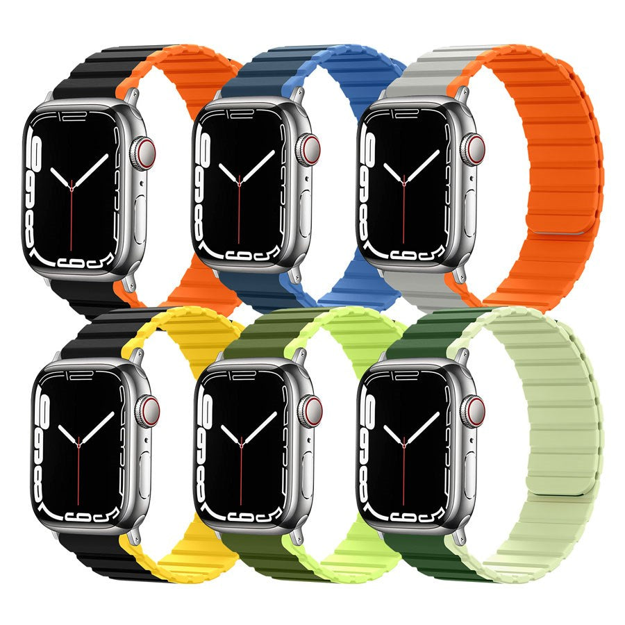 LPAW112 Lippa Apple Watch Magnetisk Silikonerem 42 44 45 49, Sort Orange 3