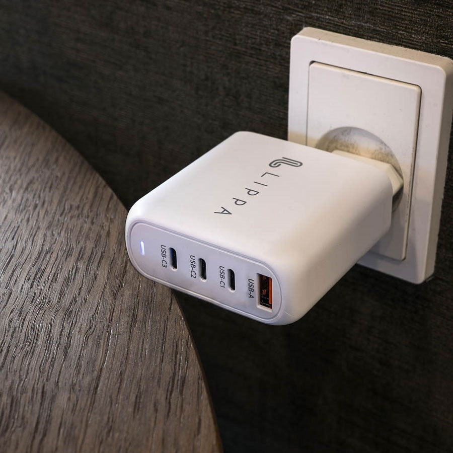 LPWC100W Lippa 100W 3 X USB C PD USB A QC Gan Wall Charger White 4