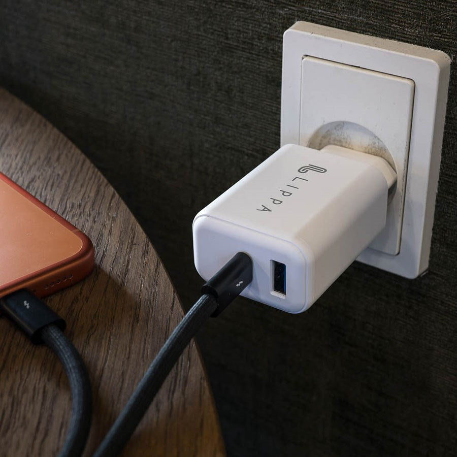 LPWC65W Lippa 65W USB C PD & USB A QC Gan Wall Charger, White 4