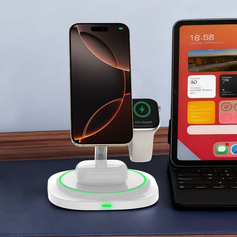 LPWCS02 Lippa 3 In 1 15W Wireless Charger Stand, White 5