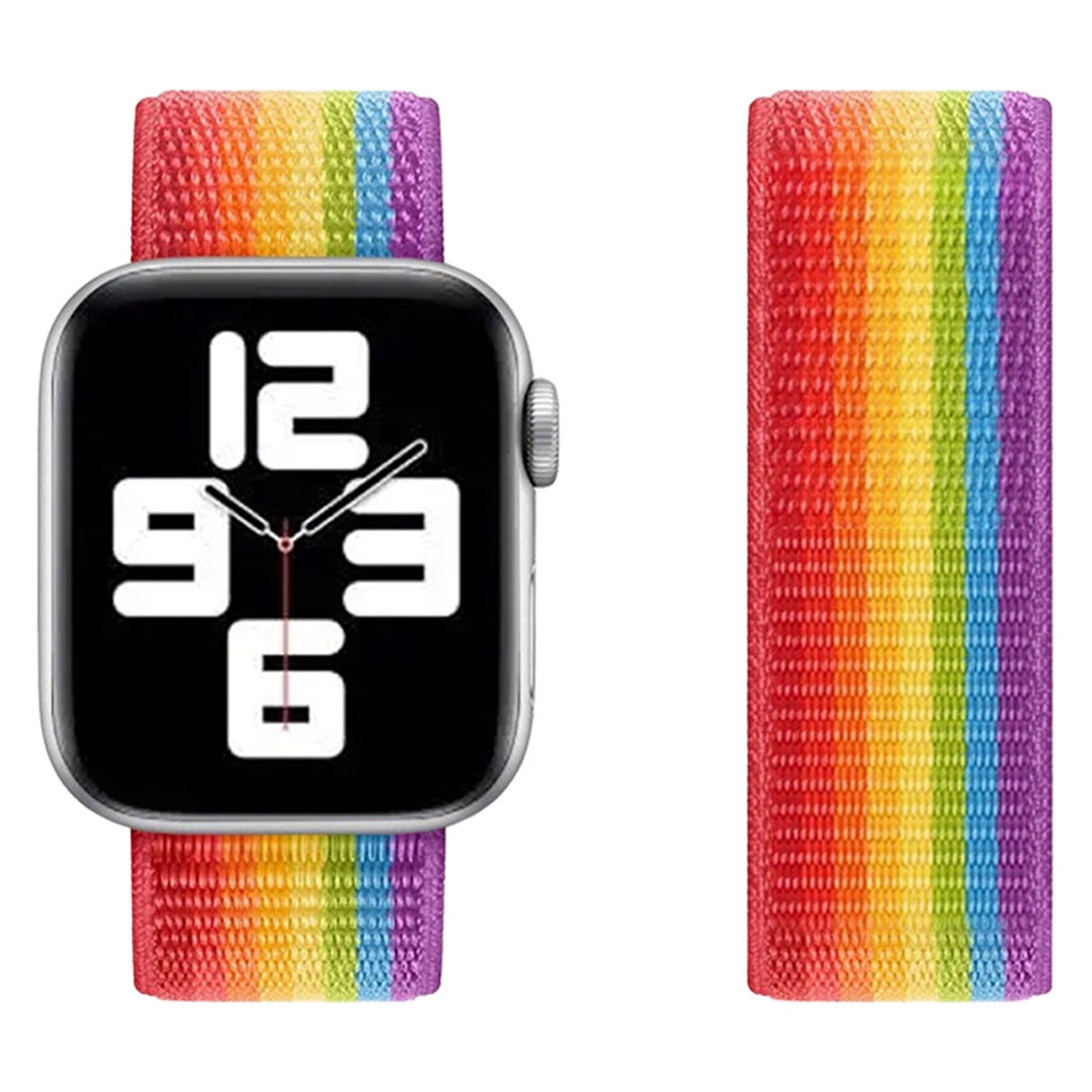 LPAW017 Lippa Apple Watch LGBT Nylonrem (38, 40, 41), Regnbuefarver 1
