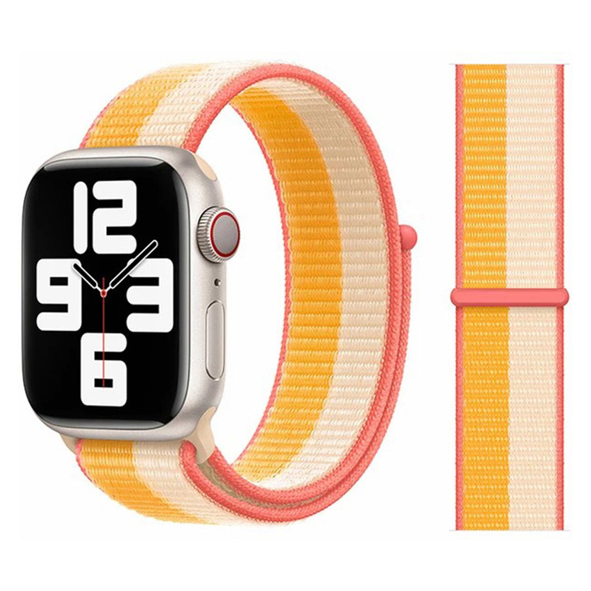 LPAW020 Lippa Apple Watch Nylonrem (38, 40, 41), Hvid Gul 1