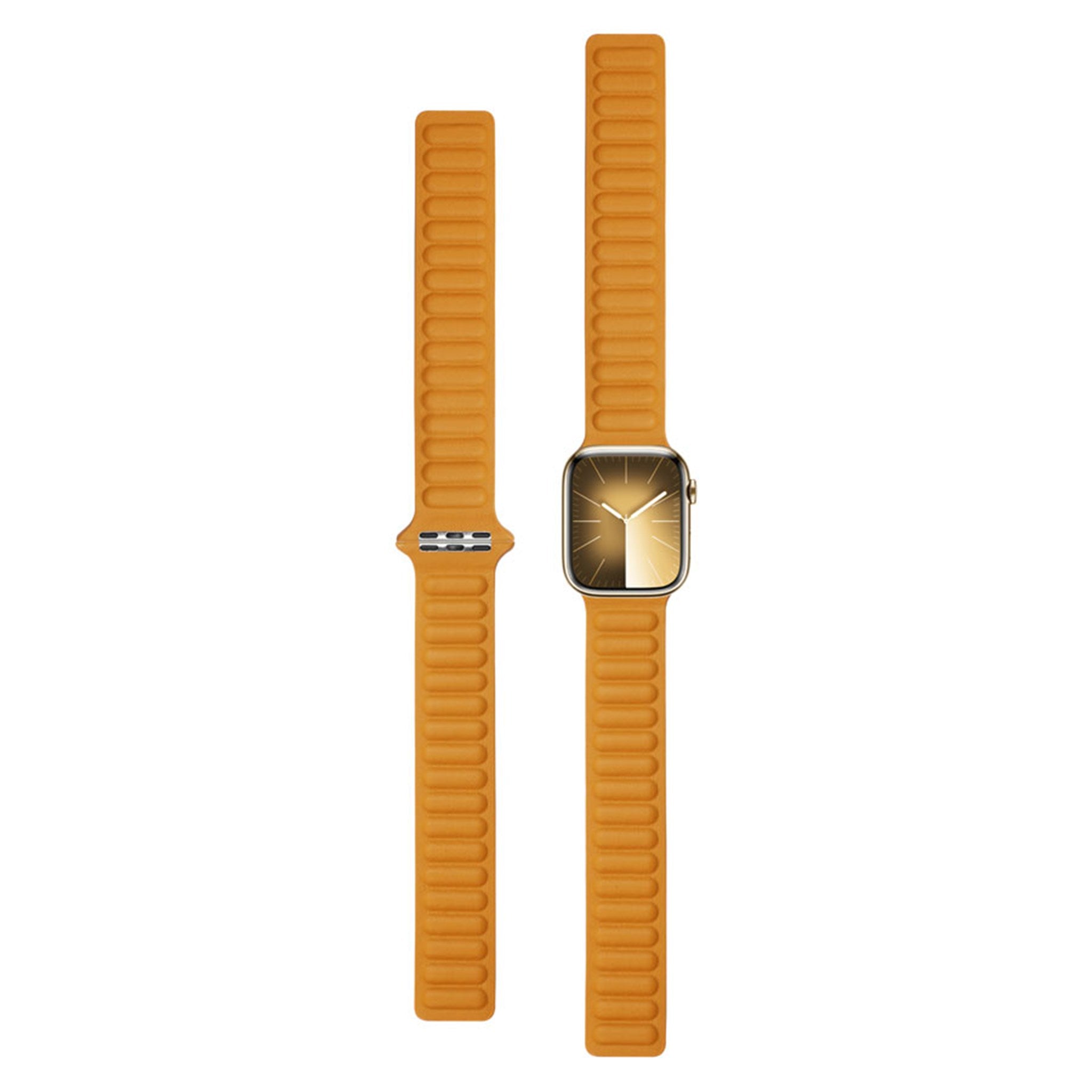 LPAW033 Lippa Apple Watch Magnetisk Læderrem (42, 44, 45, 49), Gulbrun 2
